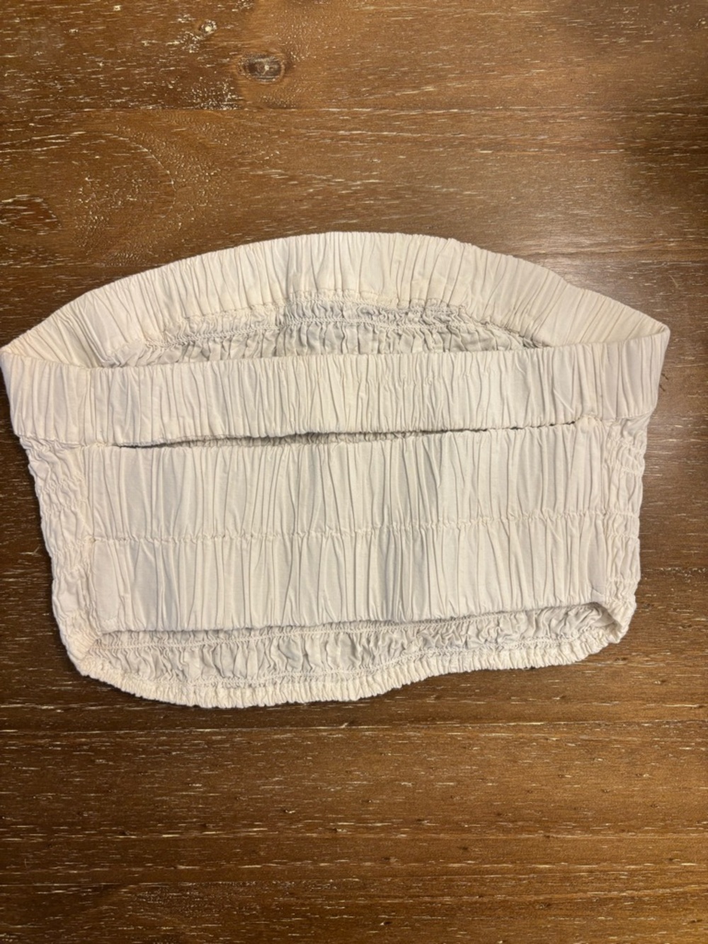 Free People White Smocked Strapless Crop Top - Picture 2 of 3